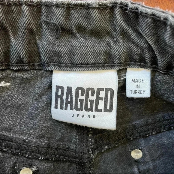 The Ragged Priest Butt Cut Black Mom Jeans High Waisted Pants Charcoal 26 - Picture 13 of 16